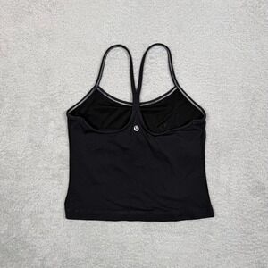 Lululemon Power Y Tank Top Black Size 6 Built-in Bra Racerback Luon Camisole
